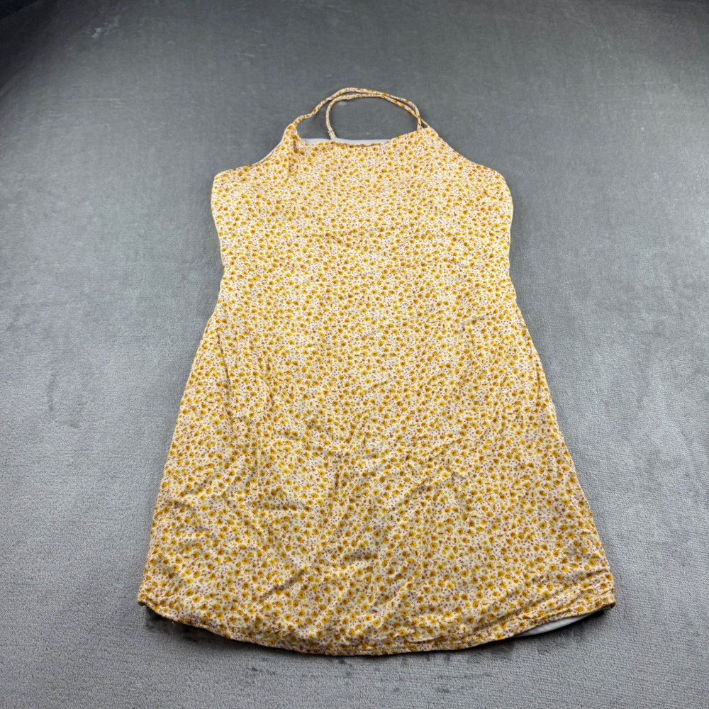 Altar'd State Mini Dress Women's M Yellow‎ Floral Halter Neck Rayon KD4082